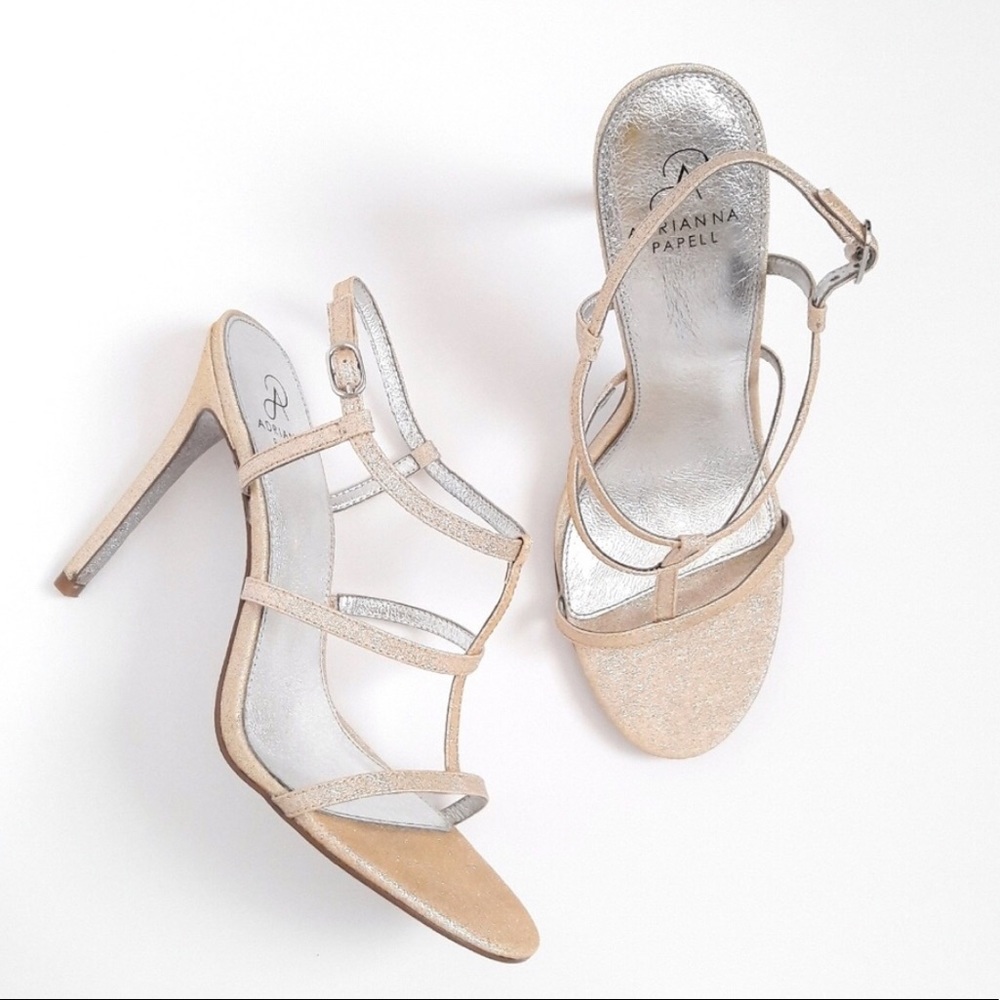 {Adrianna Papell} Gold/Champagne Heels